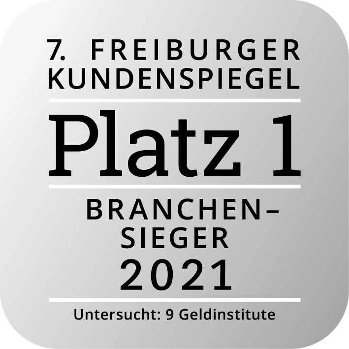 1. Platz im Freiburger Kundenspiegel